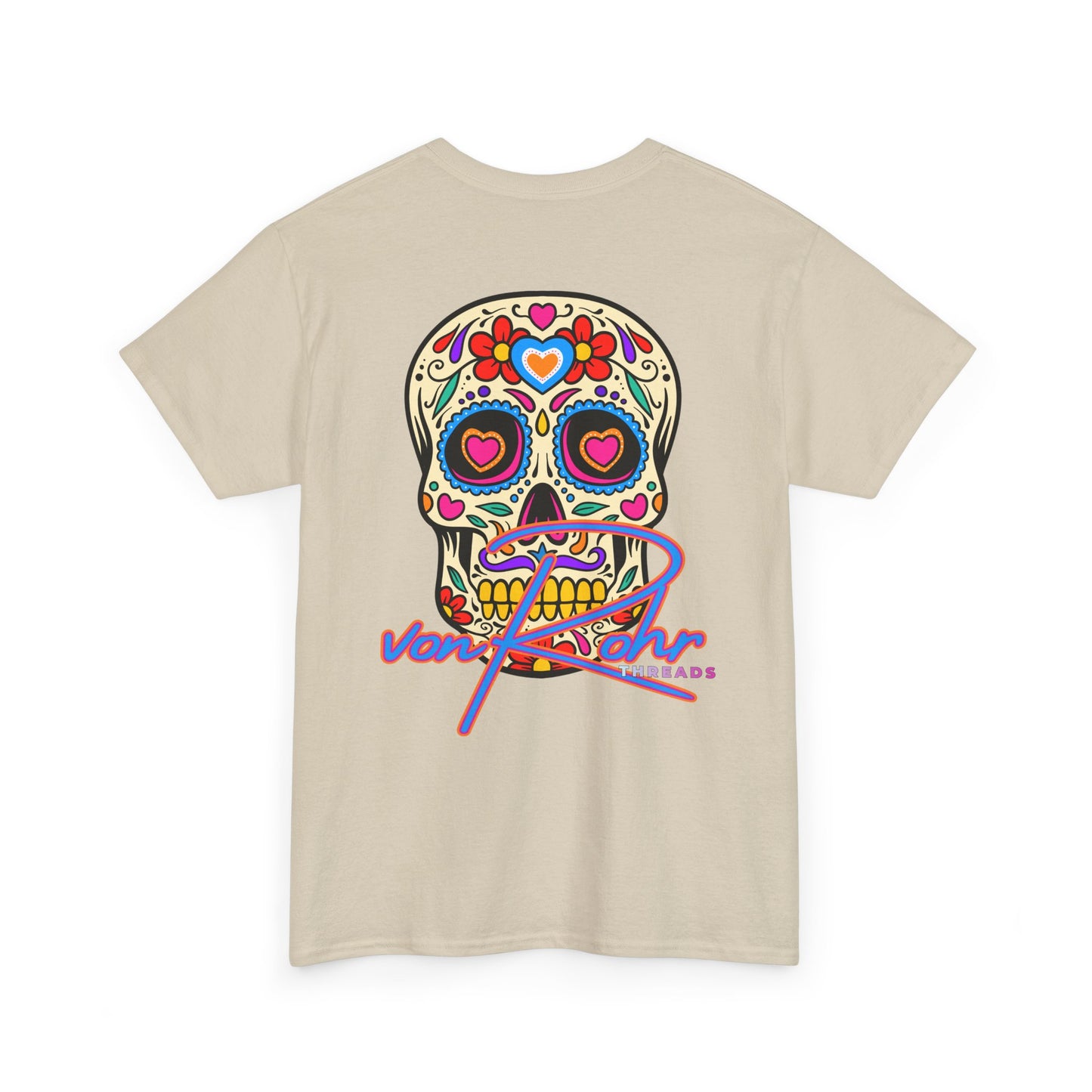 Sugar Skull Unisex Heavy Cotton Tee - Colorful Day of the Dead Inspired Shirt