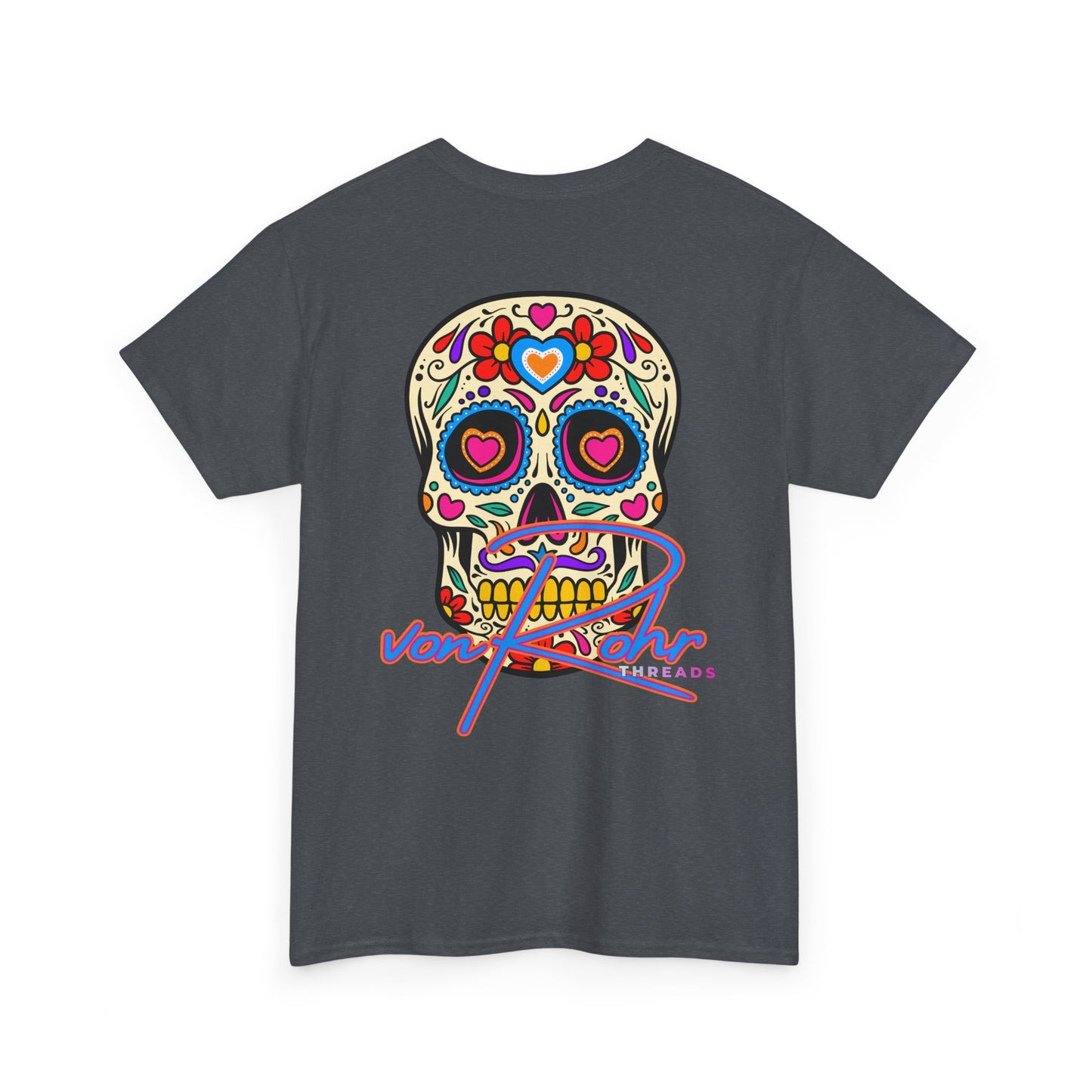 Sugar Skull Unisex Heavy Cotton Tee - Colorful Day of the Dead Inspired Shirt