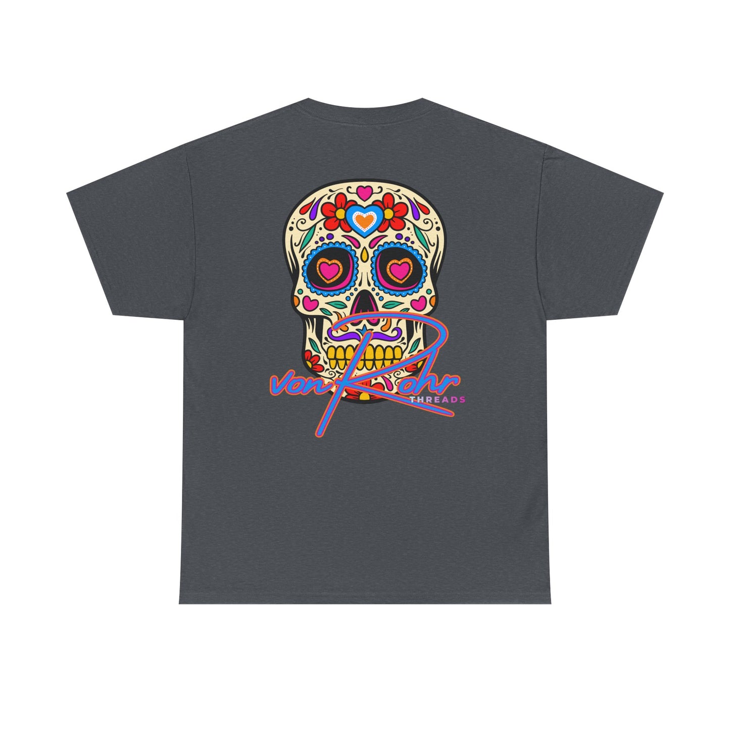 Sugar Skull Unisex Heavy Cotton Tee - Colorful Day of the Dead Inspired Shirt