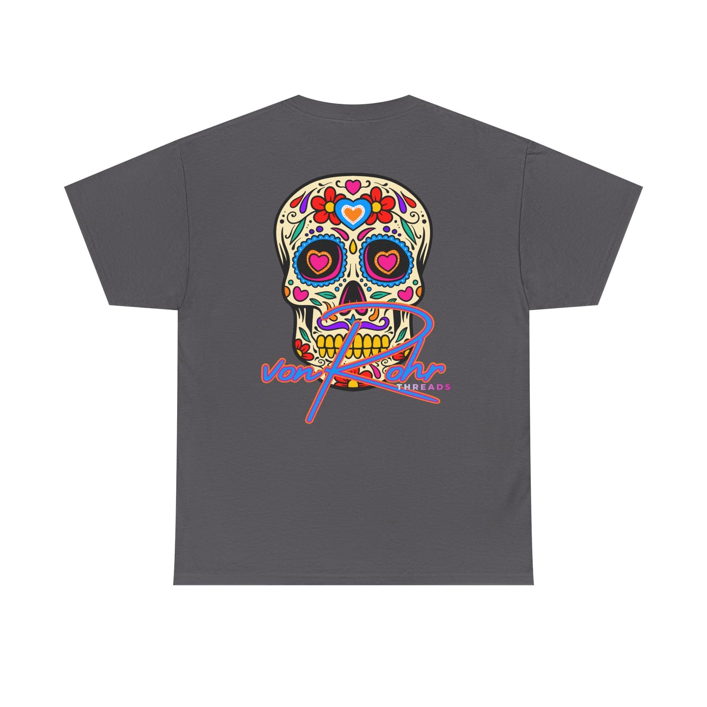 Sugar Skull Unisex Heavy Cotton Tee - Colorful Day of the Dead Inspired Shirt