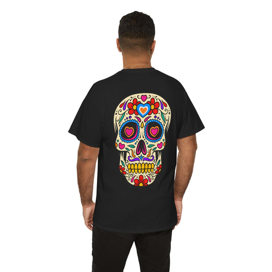 Colorful Sugar Skull Unisex Tee, Day of the Dead Shirt, Casual Streetwear