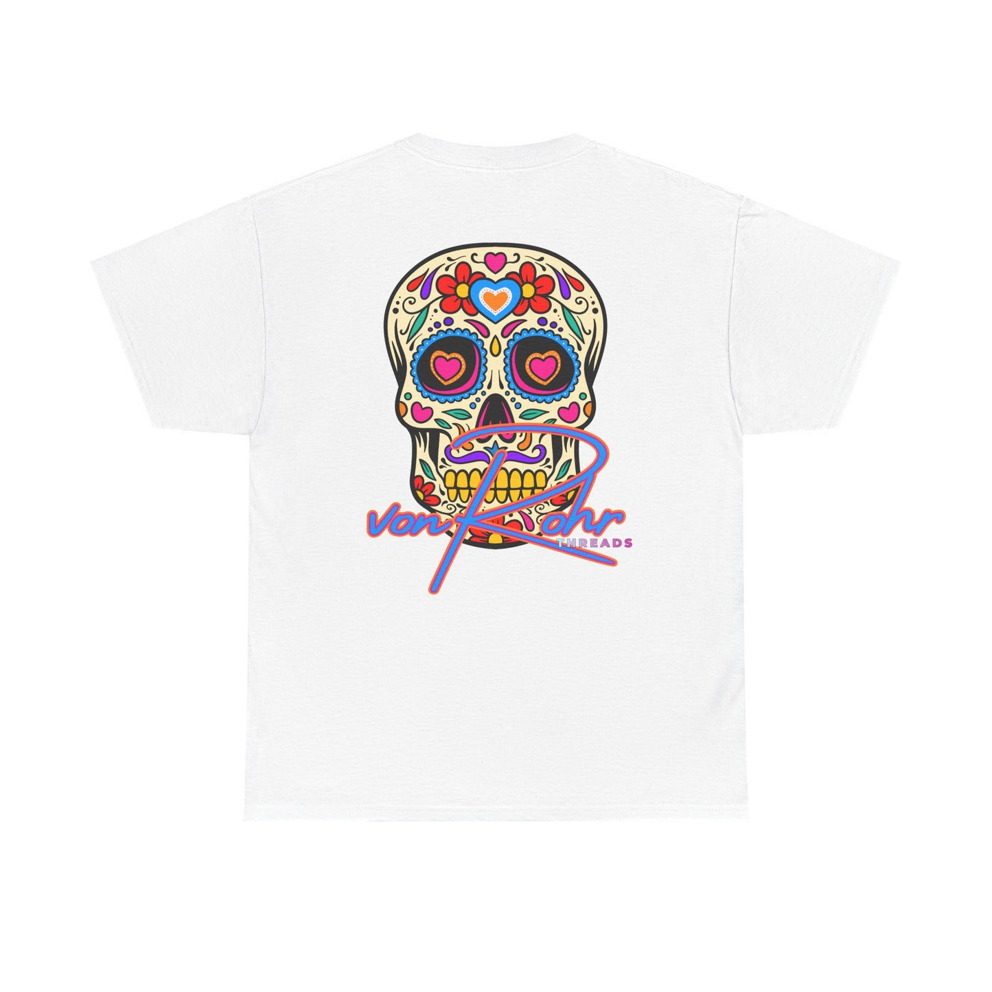 Sugar Skull Unisex Heavy Cotton Tee - Colorful Day of the Dead Inspired Shirt