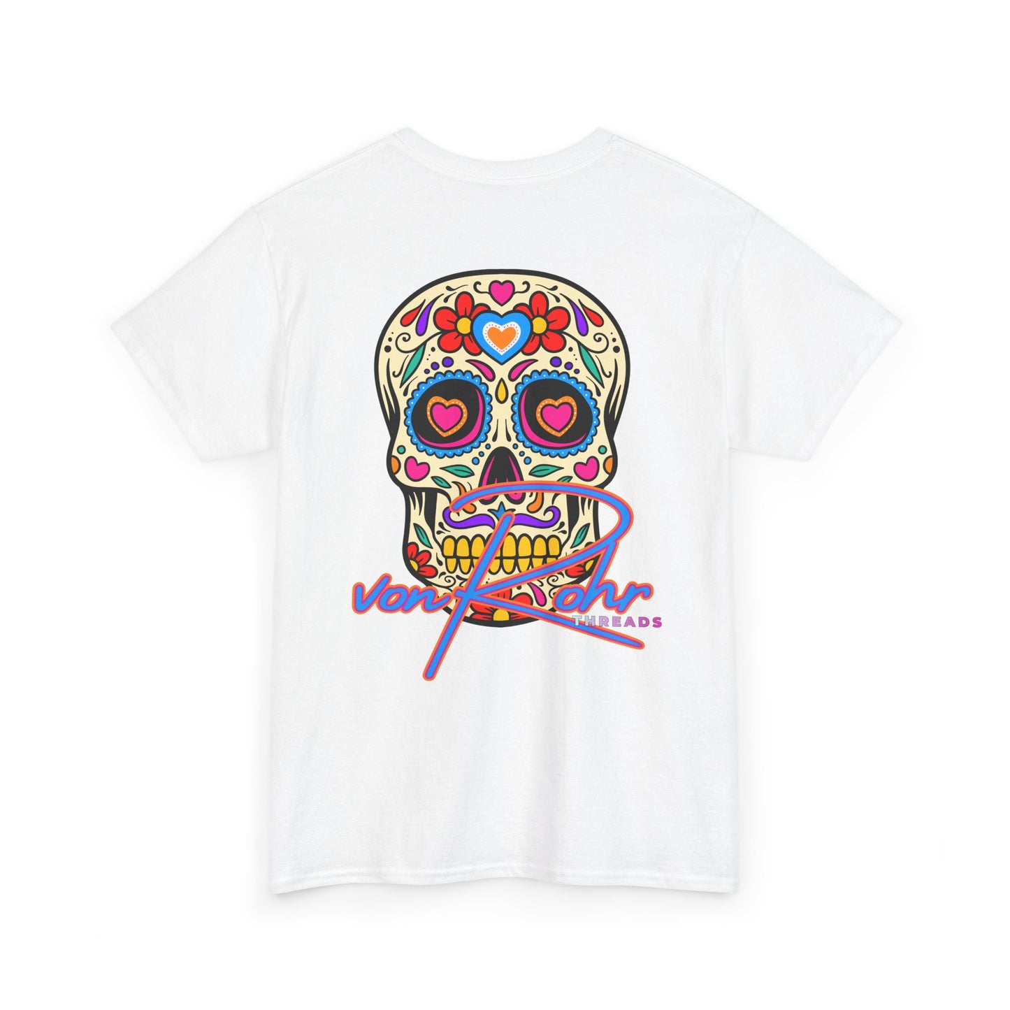 Sugar Skull Unisex Heavy Cotton Tee - Colorful Day of the Dead Inspired Shirt