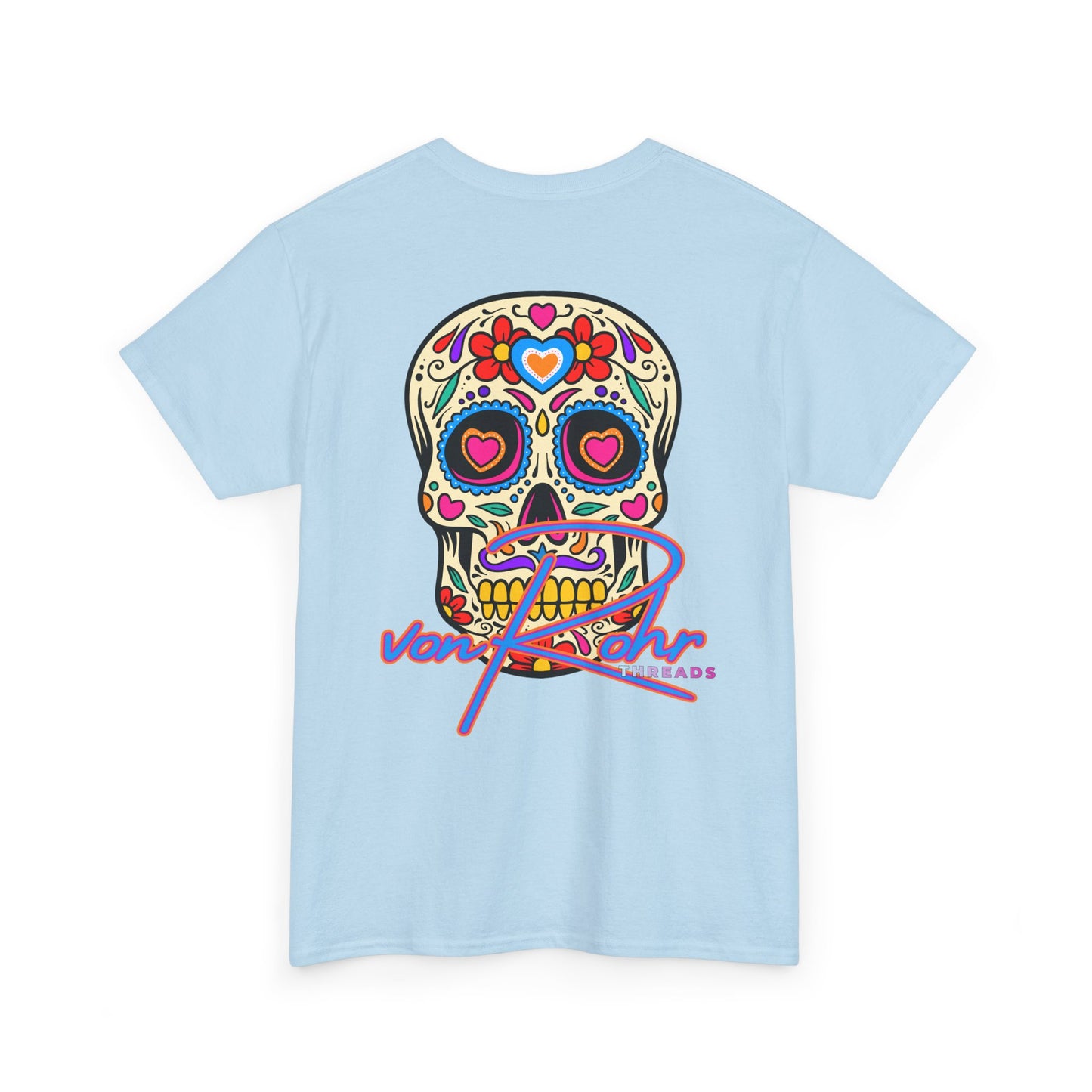 Sugar Skull Unisex Heavy Cotton Tee - Colorful Day of the Dead Inspired Shirt