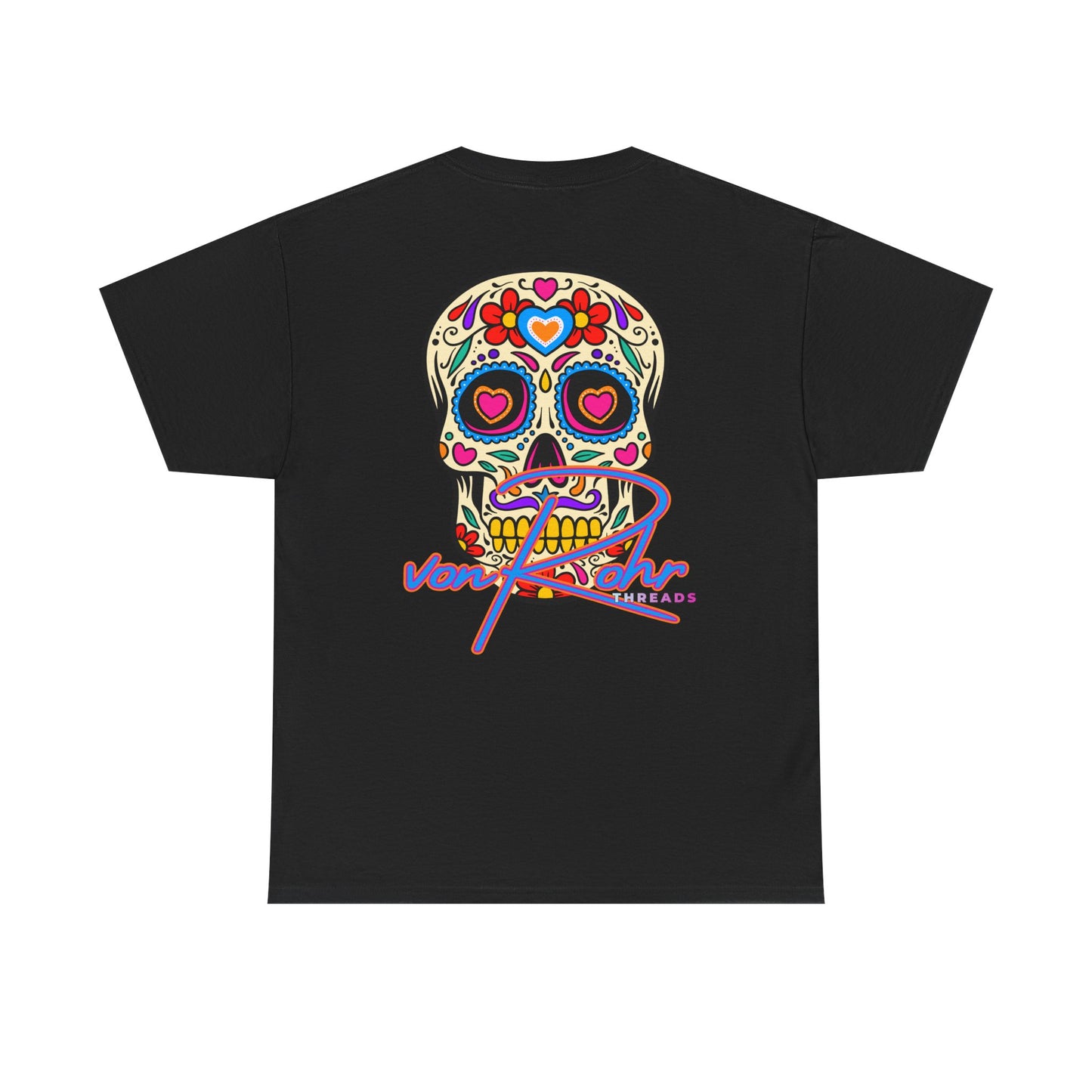 Sugar Skull Unisex Heavy Cotton Tee - Colorful Day of the Dead Inspired Shirt
