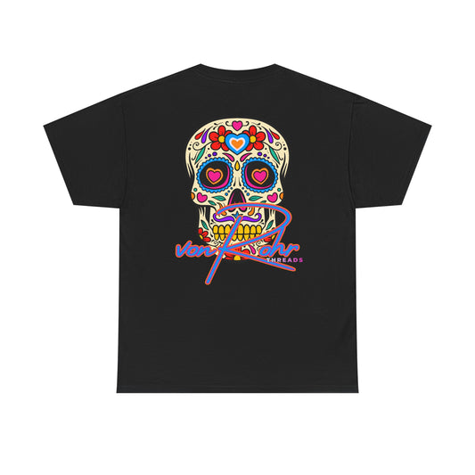 Sugar Skull Unisex Heavy Cotton Tee - Colorful Day of the Dead Inspired Shirt