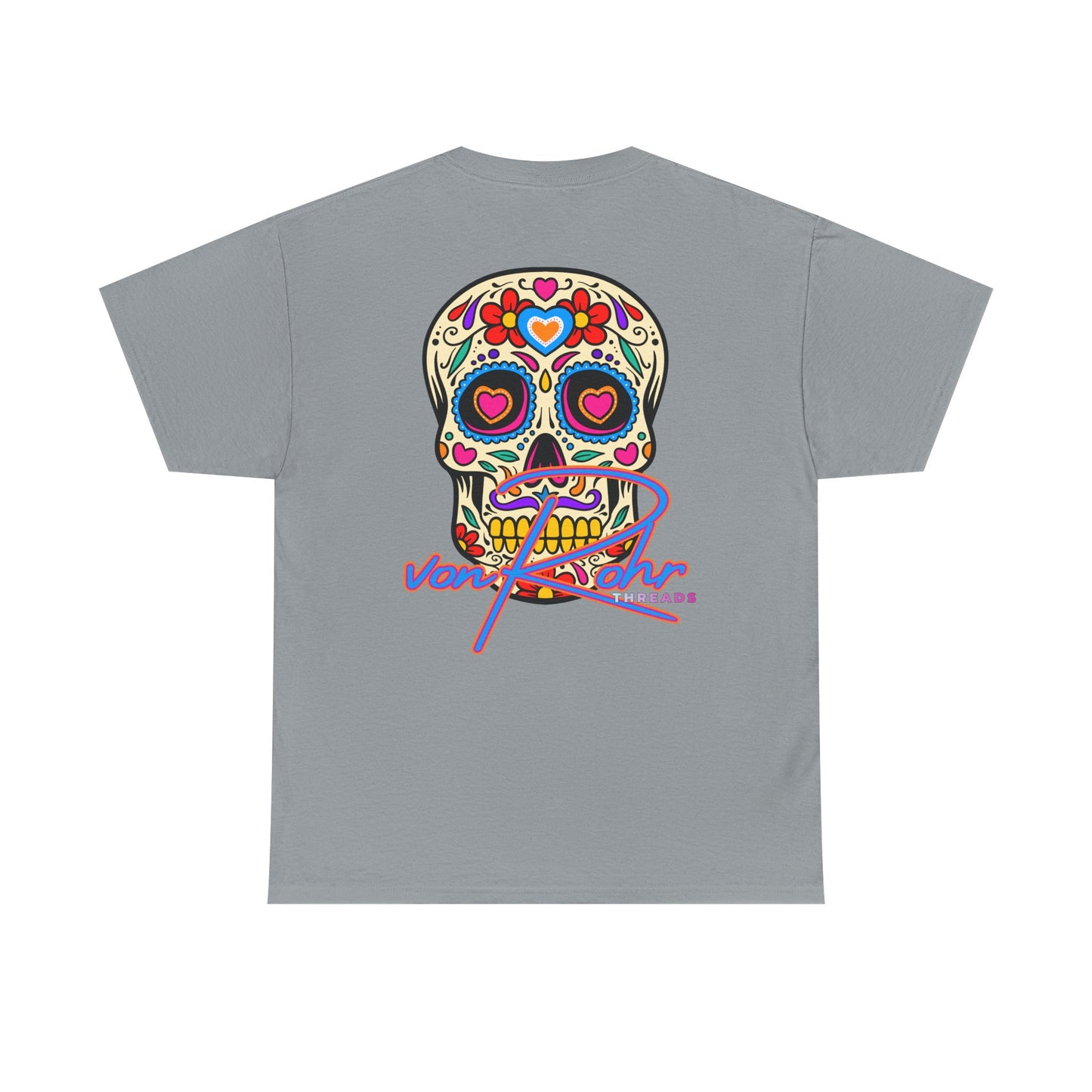 Sugar Skull Unisex Heavy Cotton Tee - Colorful Day of the Dead Inspired Shirt