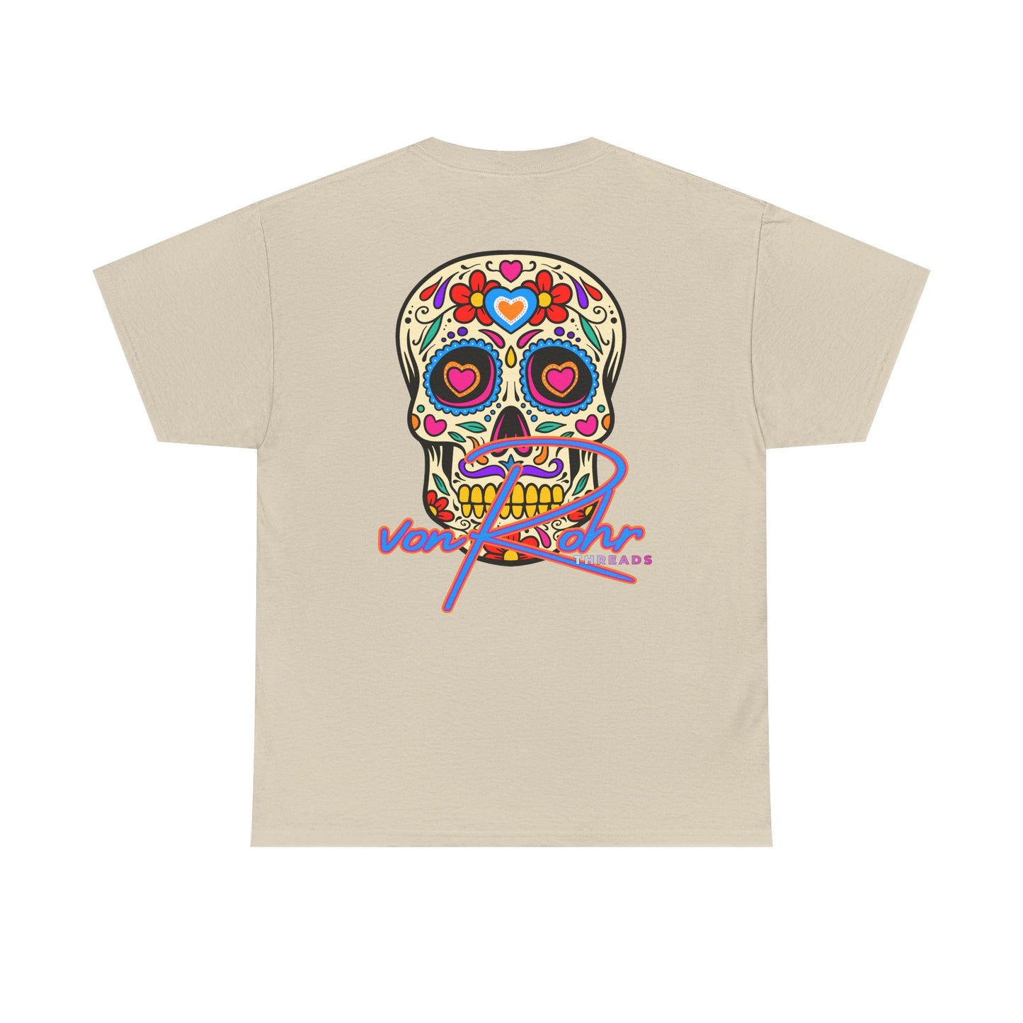 Sugar Skull Unisex Heavy Cotton Tee - Colorful Day of the Dead Inspired Shirt