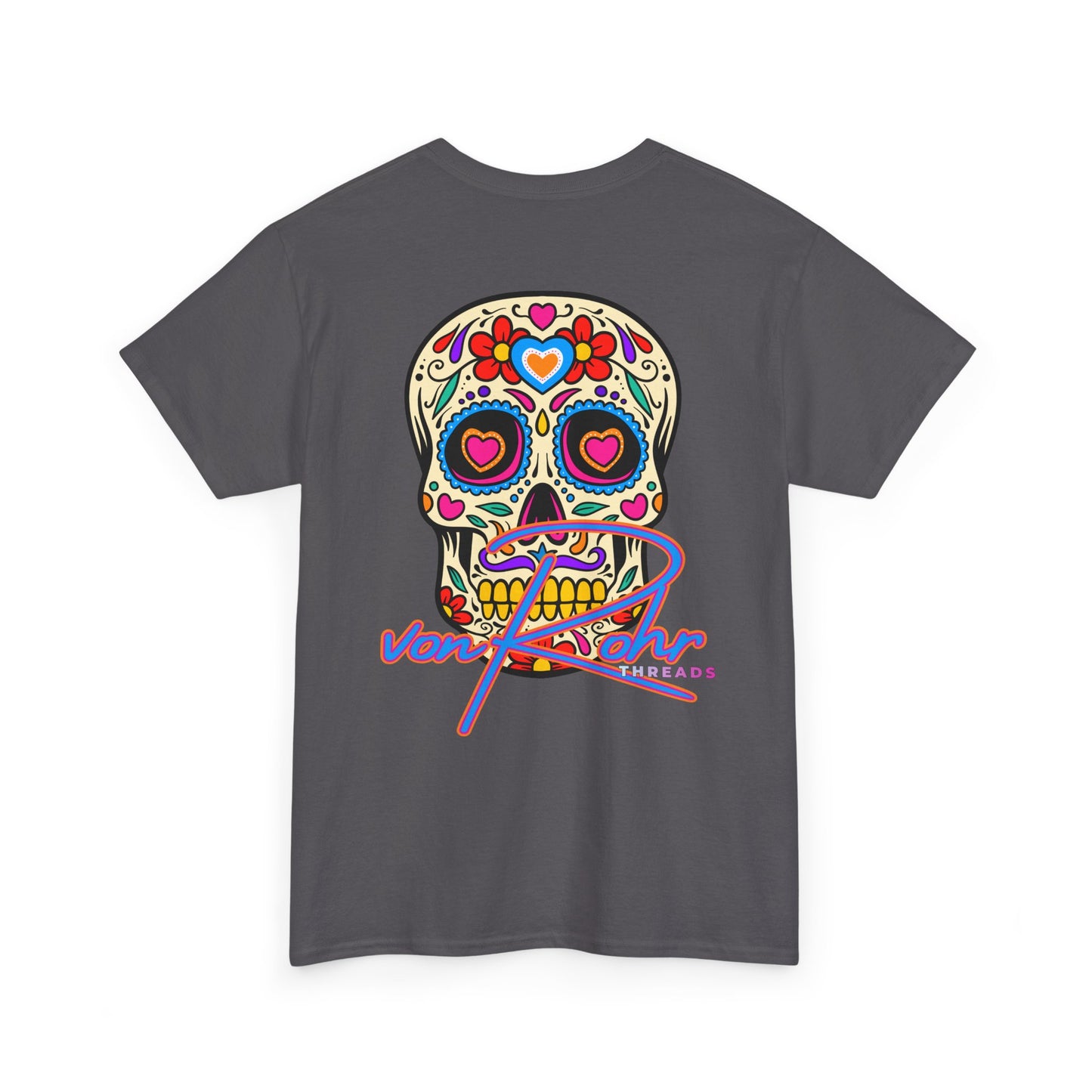 Sugar Skull Unisex Heavy Cotton Tee - Colorful Day of the Dead Inspired Shirt