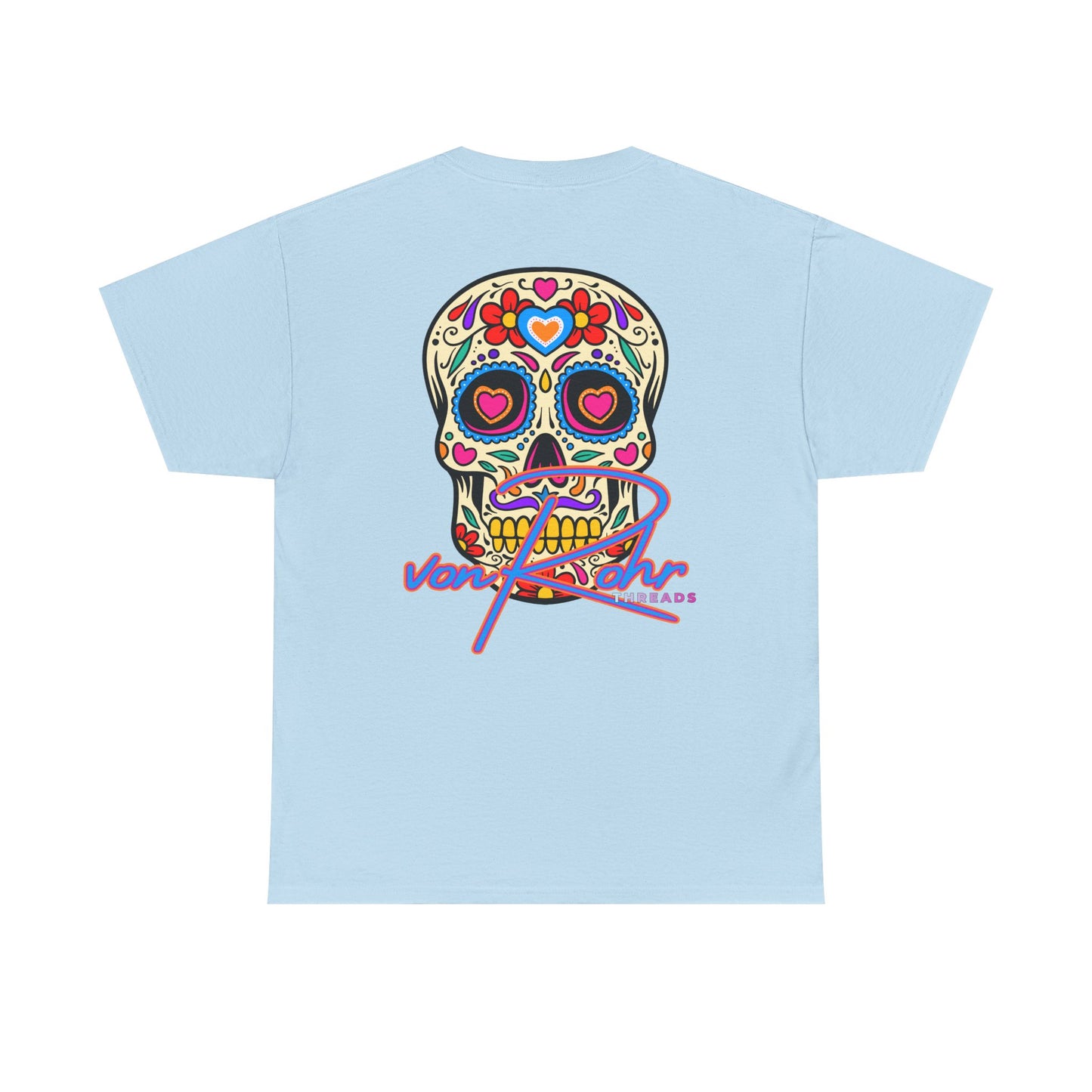 Sugar Skull Unisex Heavy Cotton Tee - Colorful Day of the Dead Inspired Shirt
