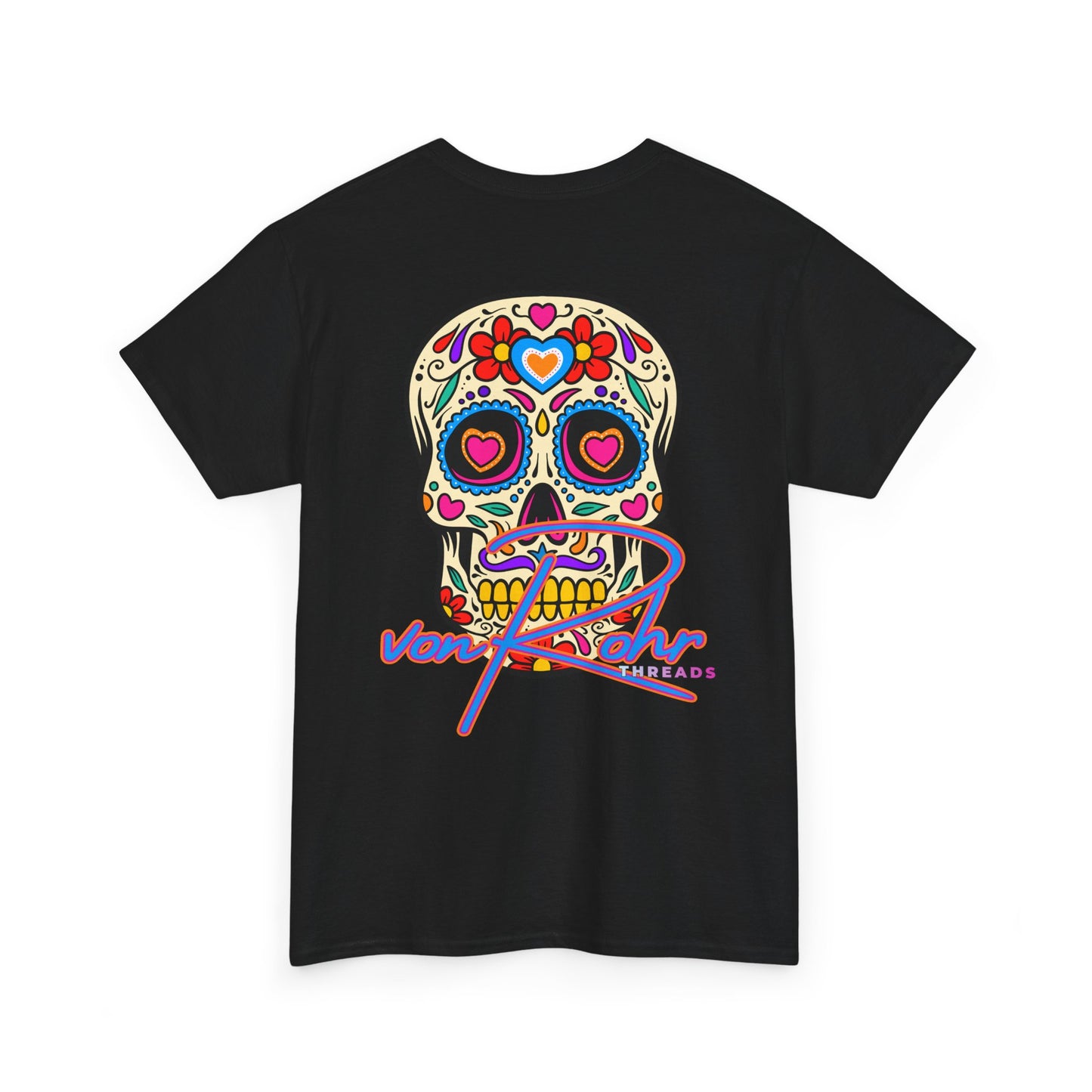 Sugar Skull Unisex Heavy Cotton Tee - Colorful Day of the Dead Inspired Shirt
